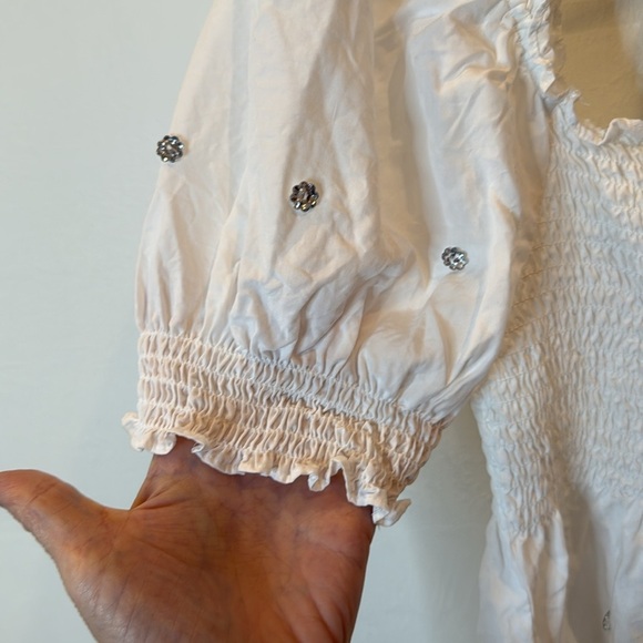 HILL HOUSE SMOCKED TOP SIZE SMALL 100% lyocell - Picture 5 of 7